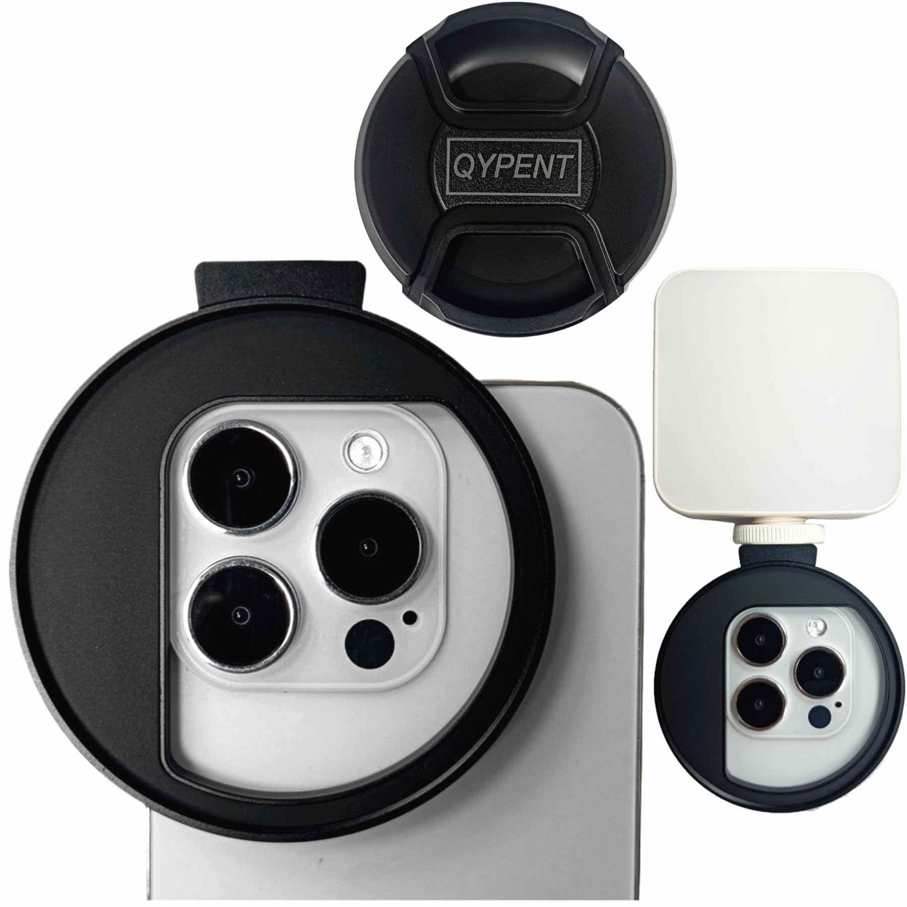 QYPENT Phone Lens Filter clip for iPhone Xs Max, iPhone XR, iPhone 15 14 13 12 Samsung s24 s23 s22 BLU, Motorola, Xiaomi and Other Smart Phones, 72mm Phone CPL ND Filter Clip