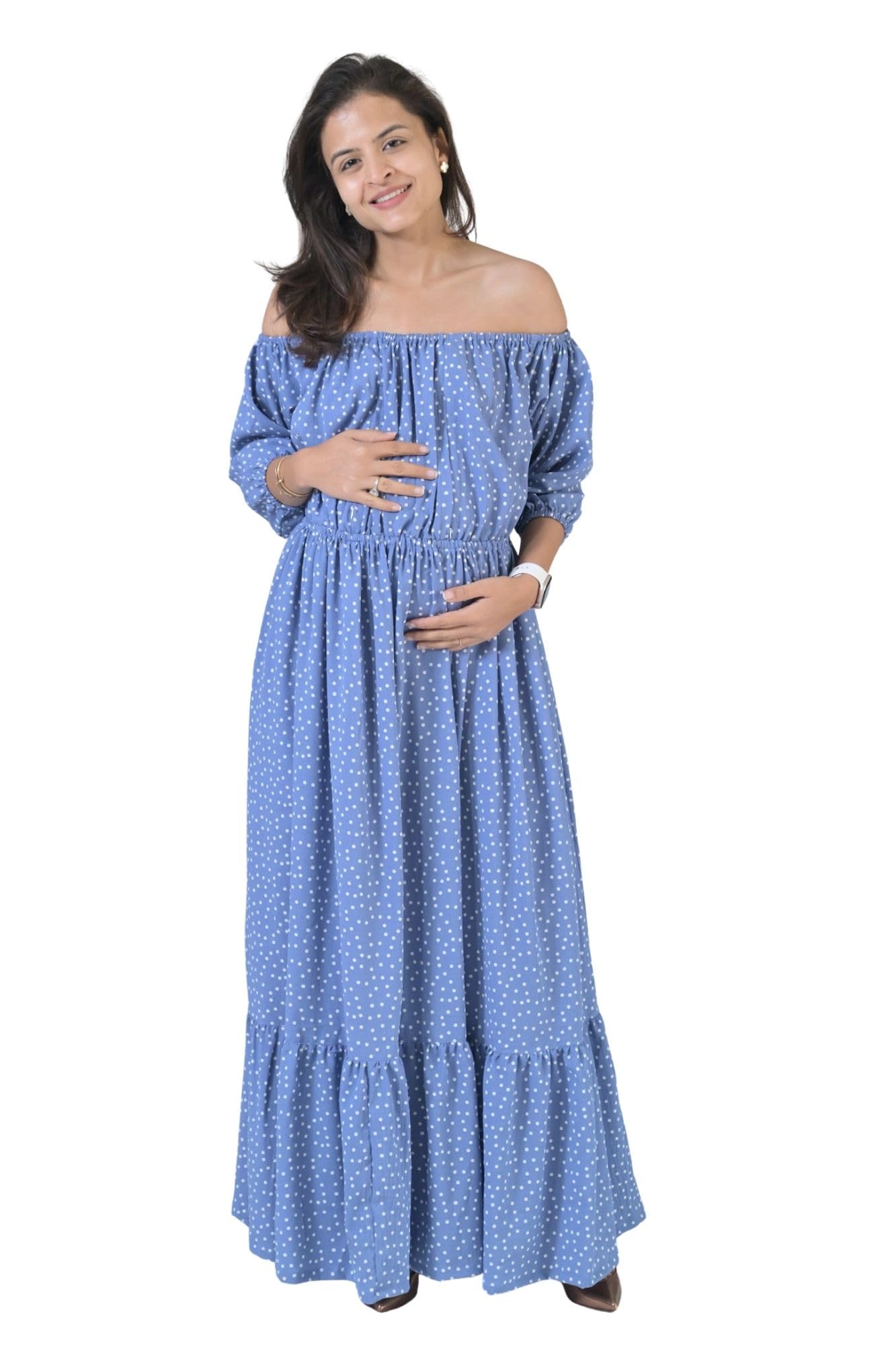 Sunshine Floral Maternity Flow Dress for Women-image-46