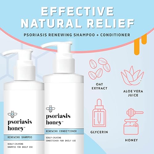 Miniatura 2 de Set de champú y acondicionador renovador - Tratamiento diario para eczema, caspa, dermatitis y más (8 onzas cada uno)