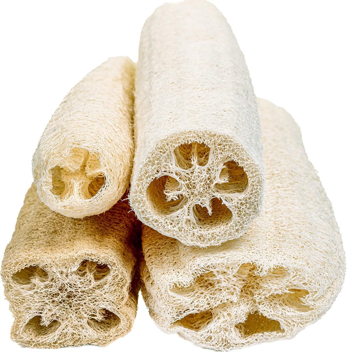 SeaSationals® Loofah Sampler 4-Pack - Includes one Each of 10-12 inch Egyptian, Mayan, Peruvian & Traditional Loofahs