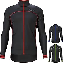 FDX Men’s Winter Cycling Jacket, Windproof, Softshell Thermal Fabric, Breathable, Cycle Tops, Full Zipper, Long Sleeves Reflective Jacket, Outerwear Coat for Riding, Running, Bike Racing