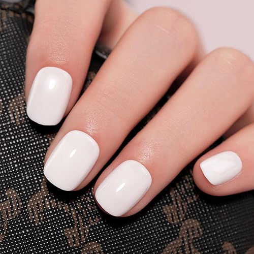 BettyCora - Uñas postizas a presión extra cortas, cuadradas, redondas, 24 piezas, kit de uñas postizas con pegamento de uñas, lima de uñas,