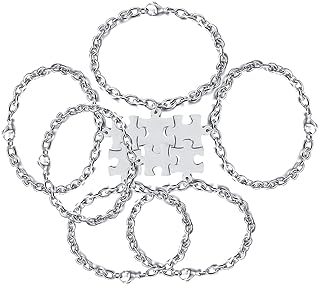 Personalized Customized Puzzle Piece Bracelet Set of 2/3/4/5/6/7/8 Link ...