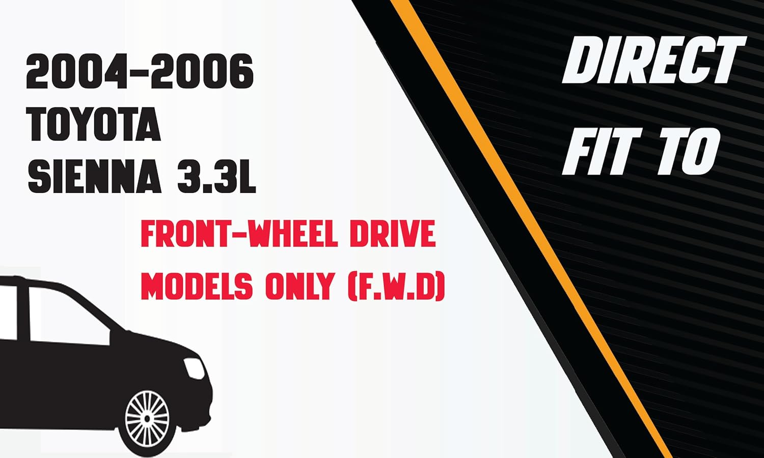 Northeastern Exhaust | Stainless Steel - EPA Approved Catalytic & Front Pipe Exhaust System Kit Compatible for Toyota Sienna 2004-2006 3.3L FWD - Includes Gasket, Clamp, Bolt Spring