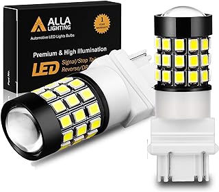 Alla Lighting T25 3157 3156 Strobe Reverse Light LED Bulbs, 6000K Xenon White Super Bright Flashing Back-up Lamps 2835 39-SMD 3056 3156 4057 3457 3057 3157K 4157K
