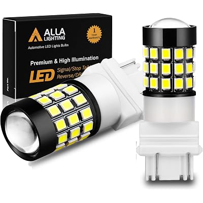 Alla Lighting T25 3156 3157 LED Turn Signal, Back-up Reverse, Brake Tail Lights, Super Bright 2835-SMDs (White)