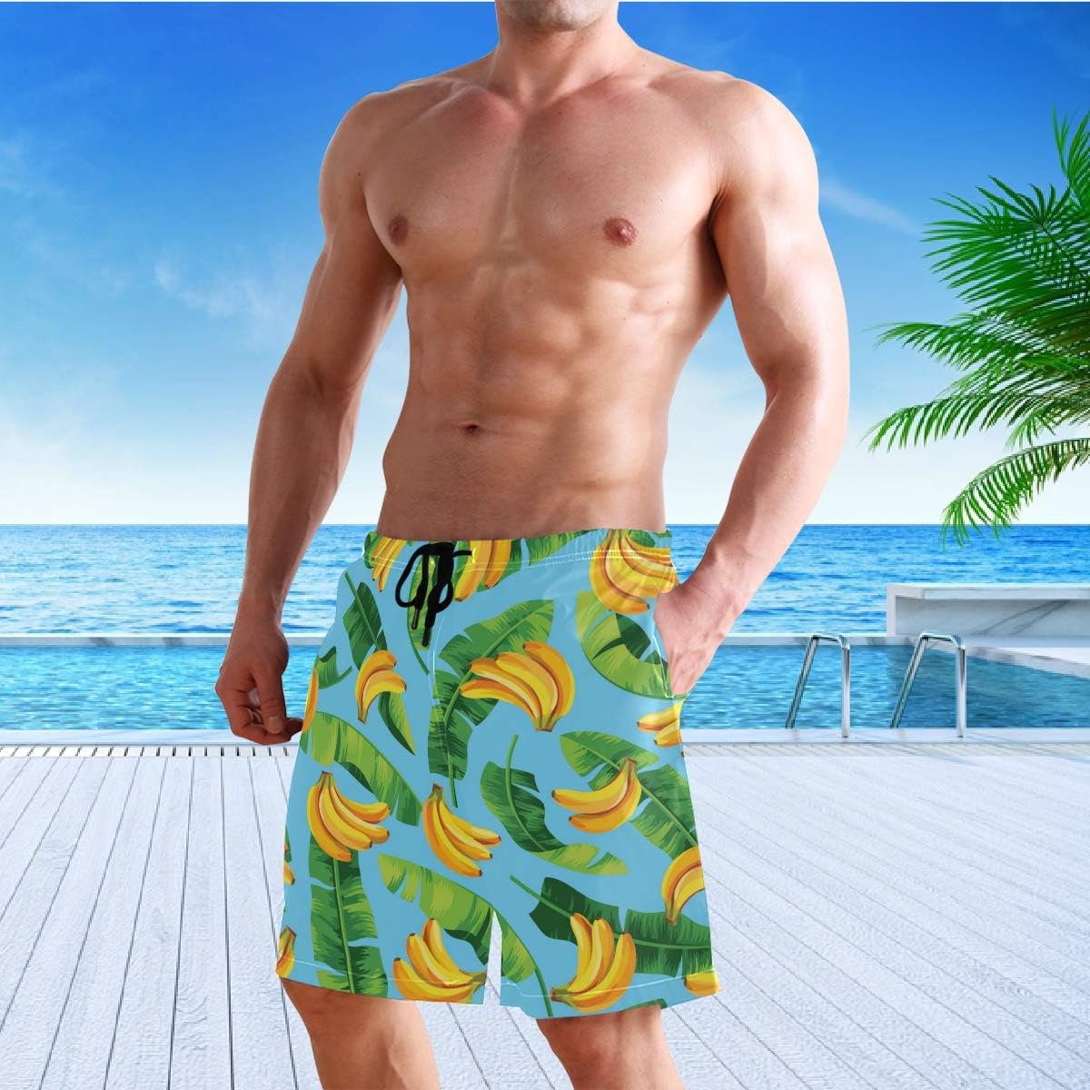 visesunny Men Swim Trunks Swimming Beach Surfing Board Shorts Swimwear Quick Dry Mesh Lining Bathing Suits with Pockets