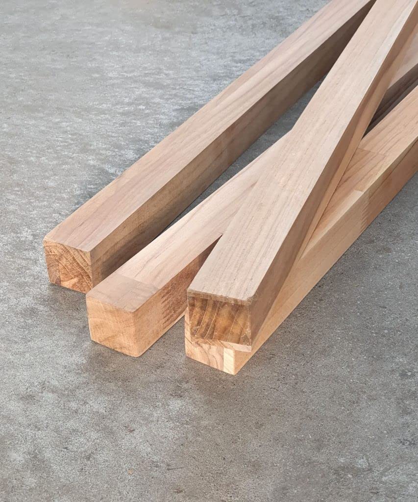 Barre En Bois De Teck Massif - 40x40mm - Longueur 30cm - FSC - Surface Lisse - Pour Projets DIY - 4