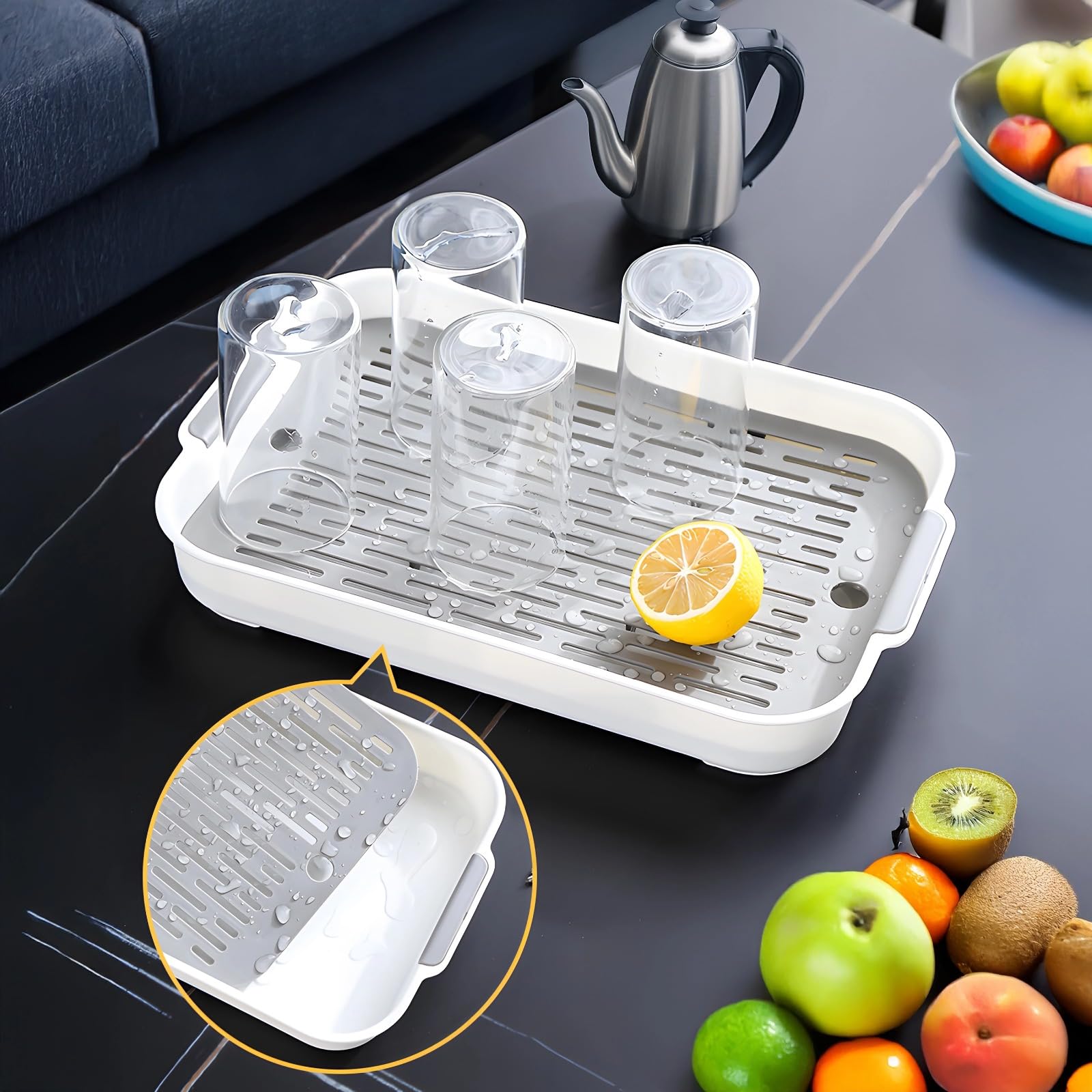 Kleintier-Toilettenschale mit Gitter, zweilagige Tier-Toilette 36,6 x 24,4 x 5 cm, kipphemmende Trainingswanne mit abnehmbarem Gitter für Kaninchen, Meerschweinchen, Chinchillas, Hamster,