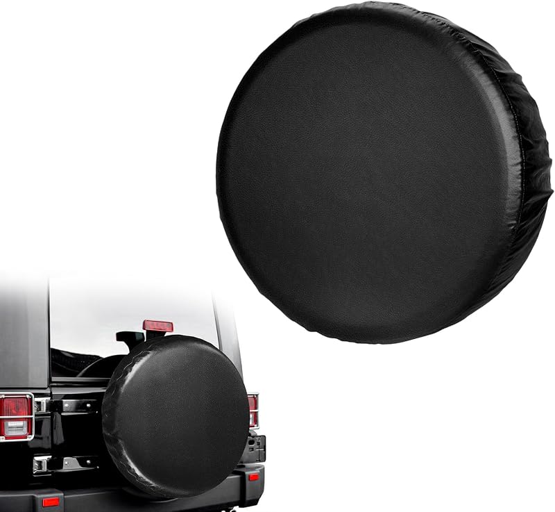 Spare Tire Cover, Waterproof PVC Thickening Leather Wheel Protector Fits Tire Diameter 27.6-29.5 inch, Dustproof Tough Tyre Wheel Protective Cover for Truck Trailer SUV RV