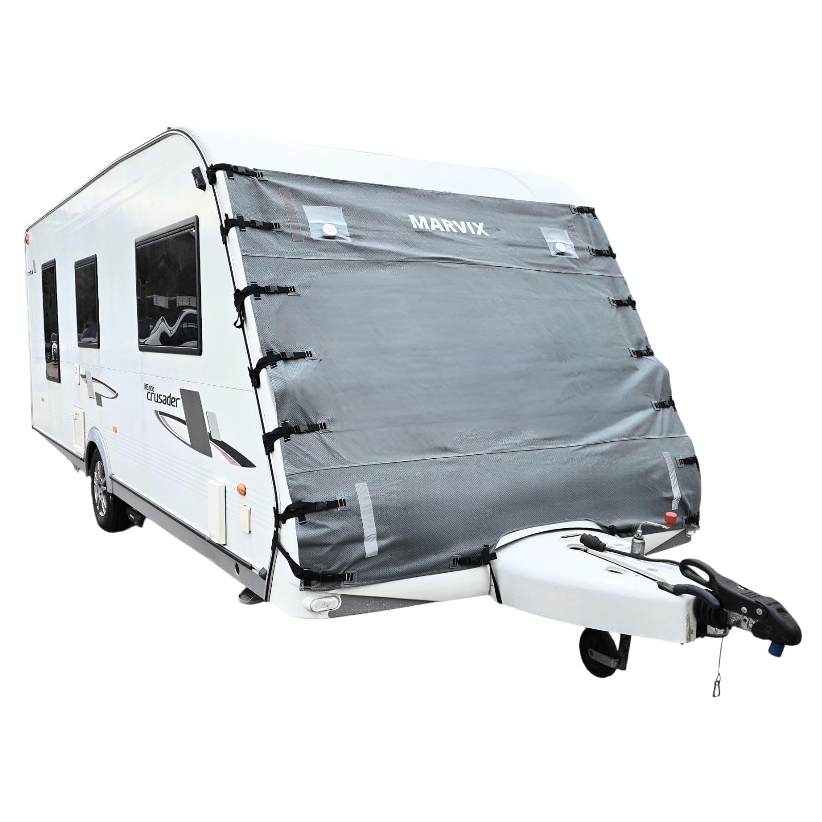 MARVIX Wohnwagen-Abdeckplane, universelle Passform, grau, hohe Sichtbarkeit, Wetterfest, langlebig, für Wohnmobile