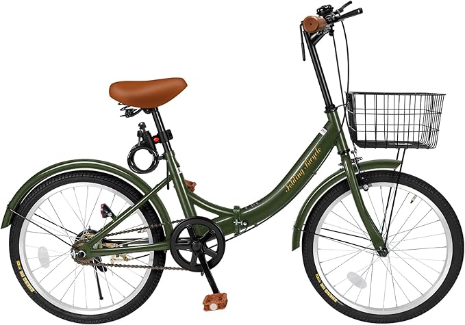 Mixiu 折りたたみ自転車 20インチ 小型 軽量 折り畳み自転車 高炭素鋼フレーム 滑り止めタイヤ カゴ・ベル・ワイヤーロック付き 通勤通学 男女兼用