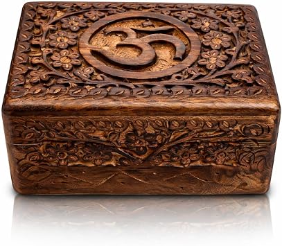 Handmade Wooden Jewelry & Keepsake Box, Decorative Storage Box, 6 x 4 Inch