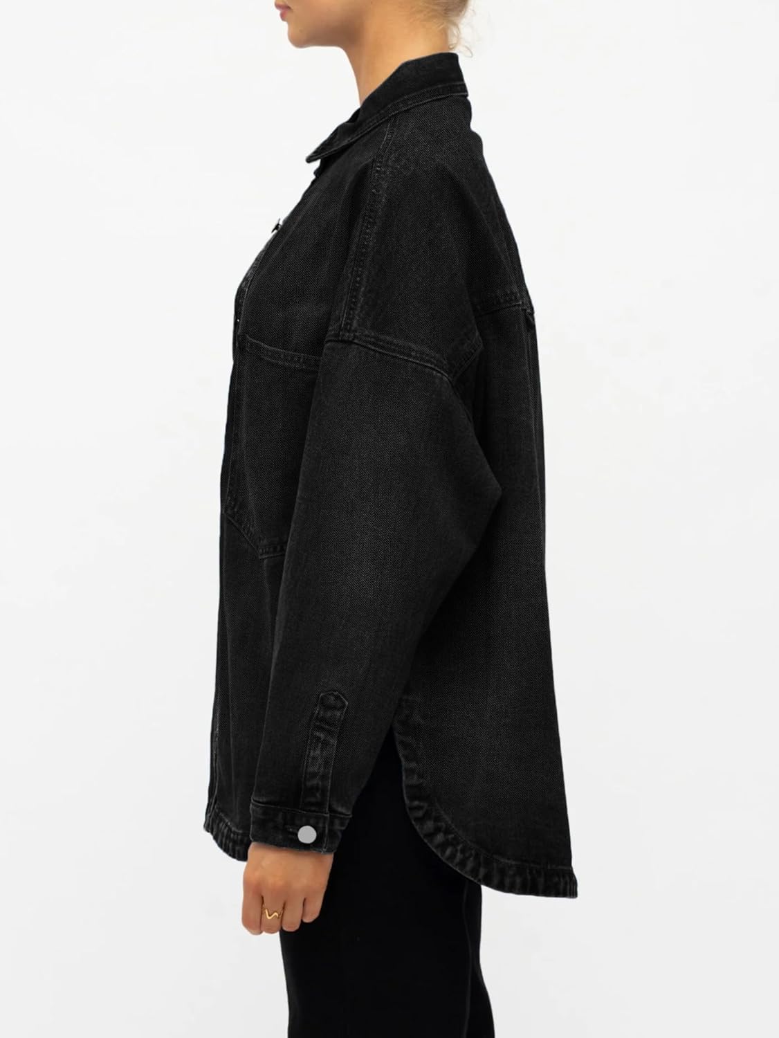 EMMIOL Women Denim Shirts Oversized Long Sleeve Button Down Blouse Distresse Jean Jacket Fall Outfits 2026 - Image 4