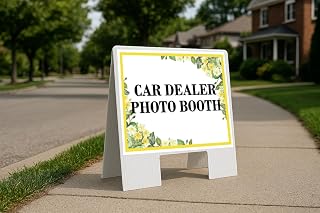 Car Dealer Photo Booth Spring Flowers Citrus Eucalyptus A-Frame Double Sided 23x23 in. sign