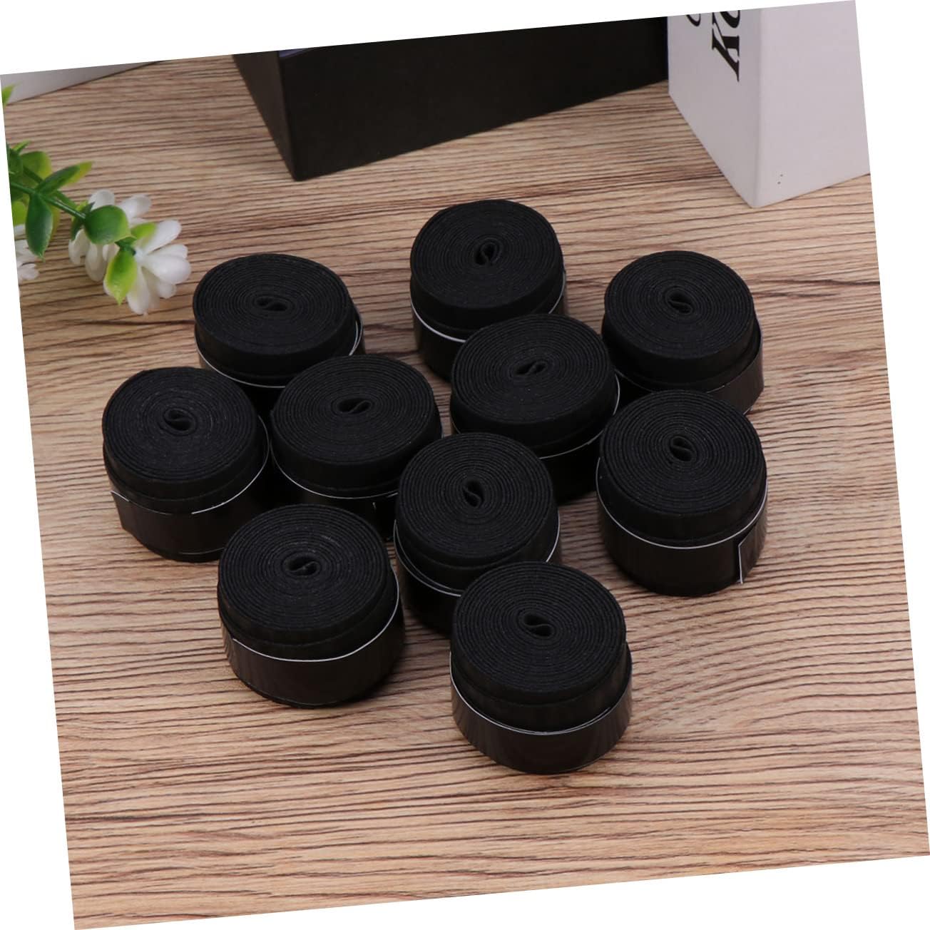 Black Badminton Overgrip 10 Pack PU Racket Grip Tape for Tennis | Anti Slip, Super Absorbent Moisture Control, Hot Humid Days, Fits Tennis Racket and Fishing Rod