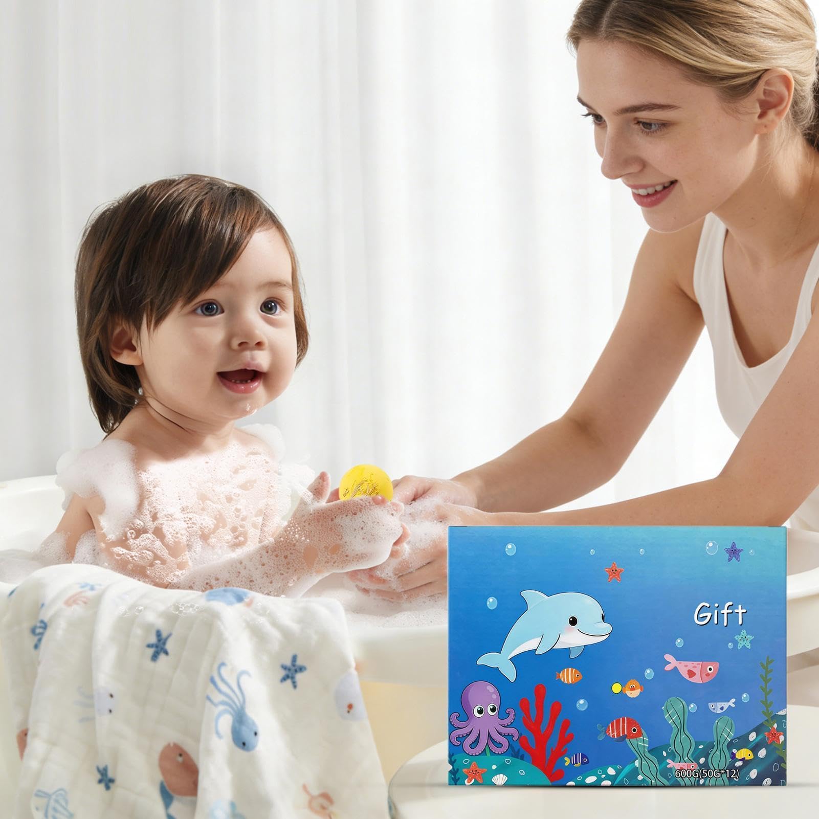 Palle da Bagno con Interna 12 Pezzi con Fragranza | Set di Bombette Effervescenti Regalo per Compleanno, Giochi, Doccia, Hotel, Casa, Asilo, Viaggi Estivi