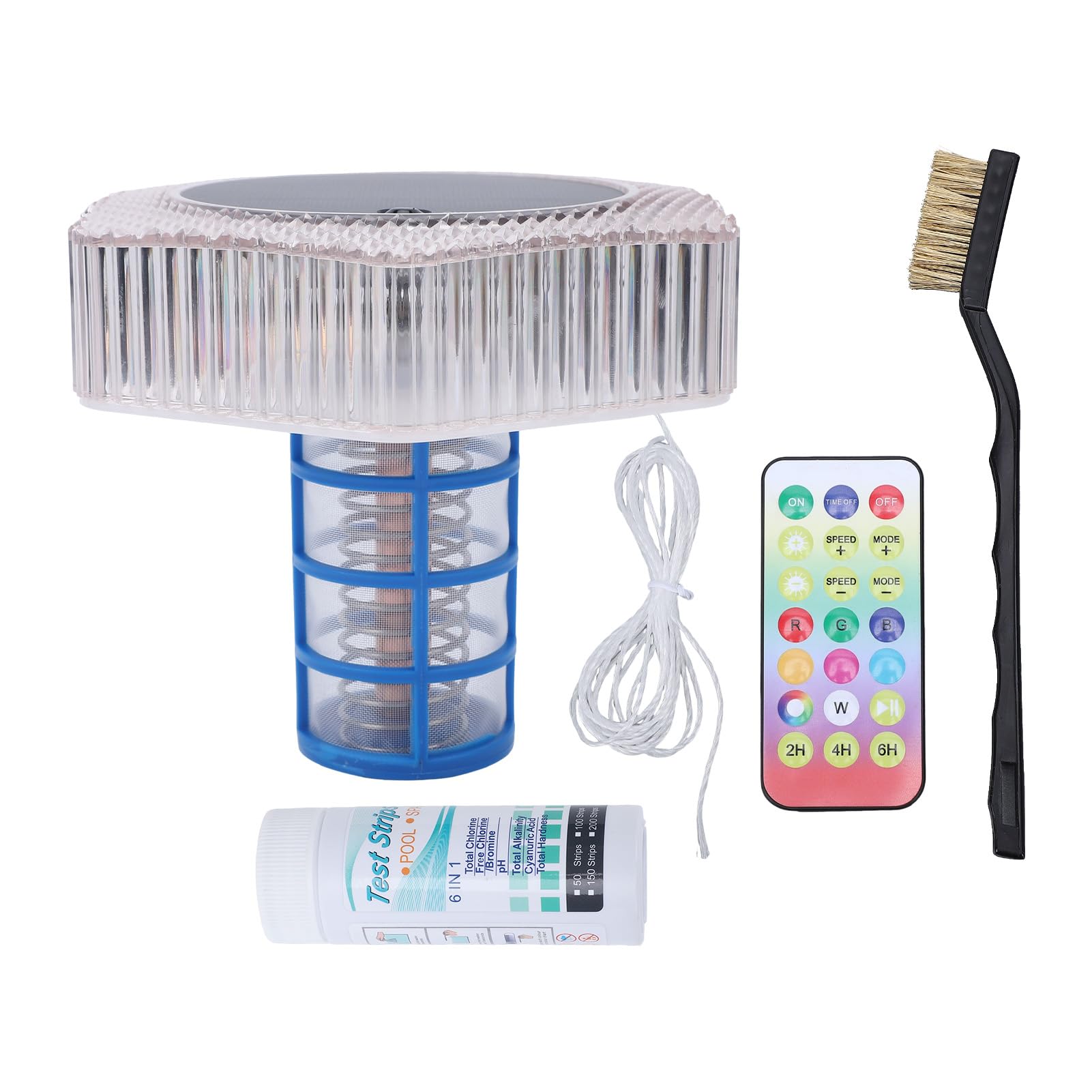 Tosuny Solar-Pool-Ionisator, Schwimmender Poolreiniger mit RGB-Farbwechsellichtern, Solarbetriebener Wasserreiniger für Salzwasser-Spa, Automatische Nachtbeleuchtung, Wetterbeständige Pool-Dekoration