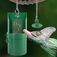 WACOOL Hanging Reptile Feeding Bowl with Climbing Grid Plate - Active Feeder for Chameleons, Lizards, Geckos, Iguanas, Frogs
