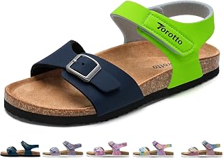 Torotto Sandalen Mädchen Jungen Mit Kork Sandals Kinder Pantoffeln Riemen Verstellbare Schnalle Rutschfeste Mit Klettverschluss Sandaletten für Drinnen und Draußen
