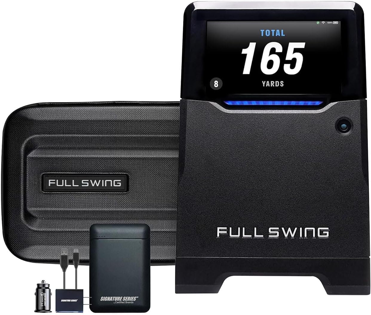 Full Swing KIT Golf Launch Monitor and Simulator | 16 Data Points Powered by 5D Ai Machine Learning Radar with Course GPS Overview for Real Time Ball Flight and Signature Series Power Package