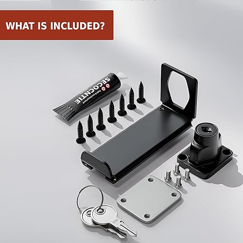 Miniatura 2 de Cerradura de puerta de 90 grados con llave, pestillo deslizante en ángulo recto para puertas de graneroarmarioarmario de apertura exterior, montaje