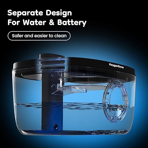 Miniatura 2 de Fuente de agua inalámbrica para gatos de acero inoxidable fuente de agua para mascotas de acero inoxidable de 5L para gatos y perros en interiores,