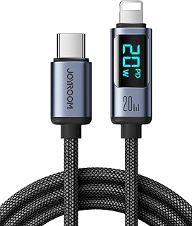 JR - S-CL020A16 Prism Series 20W Type-C to Lightning Digital Display Fast Charging Data Cable 1.2m-Black