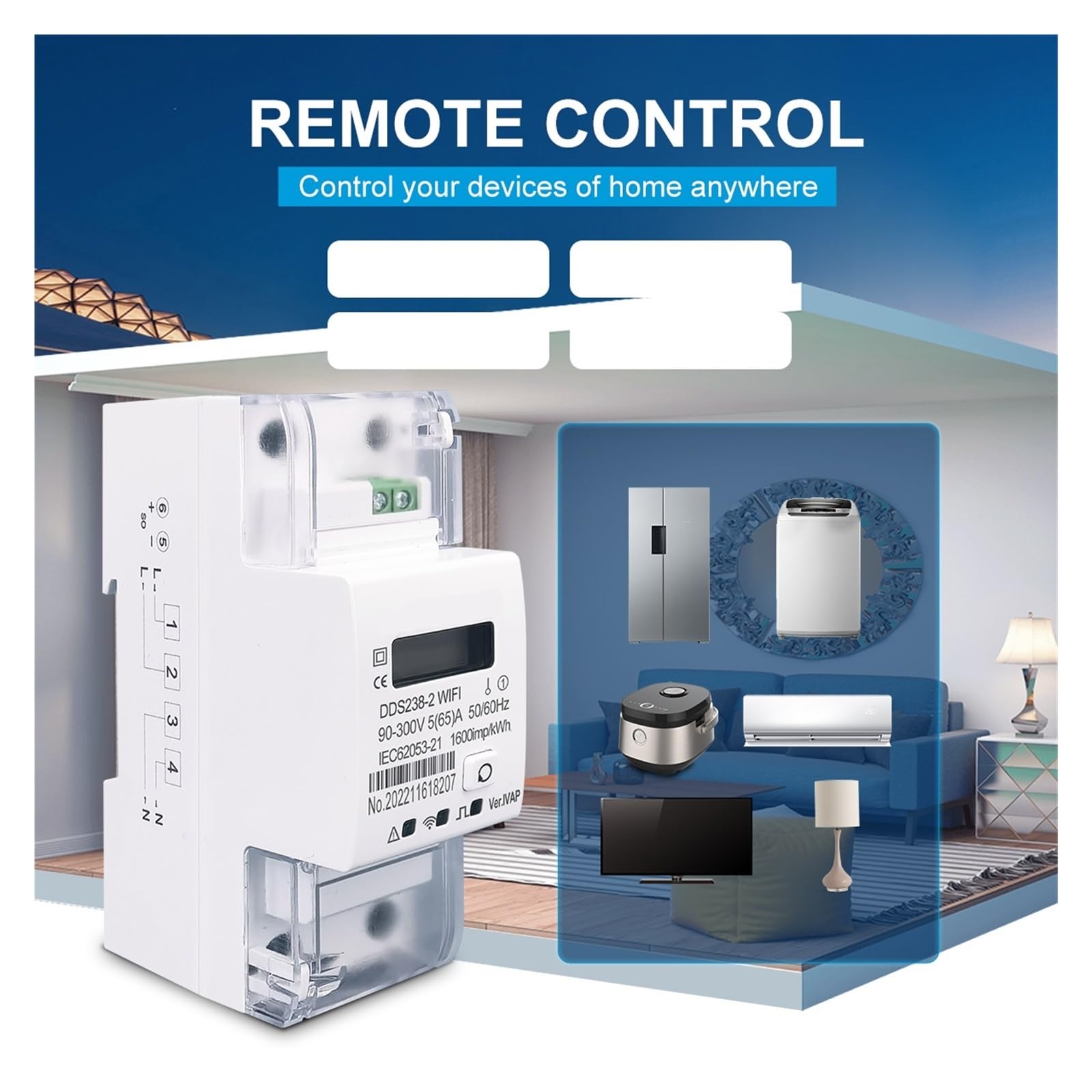 Tuya WiFi Inteligente Bidireccional Medidor De Energía Temporizador Consumo De Energía Monitor KWh Medidor Vatímetro Monitoreo del Consumo de energía