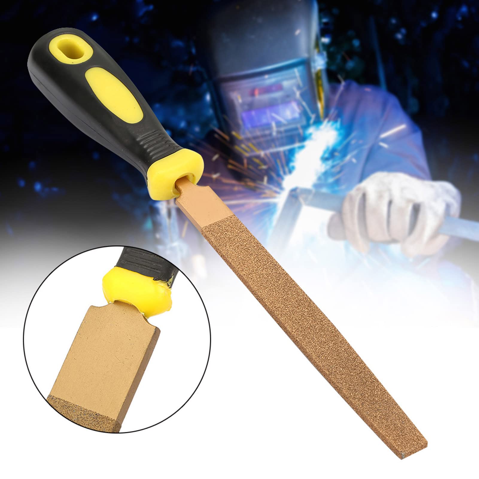 Pilnik Płaski z Tarnikiem Diamentowym, Długa żywotność, Naprawa Zadziorów, Wygodny Uchwyt, Odpowiedni do Drewna, Plastiku, Metalu, Specjalnie Zaprojektowany do Bardzo Twardego (6