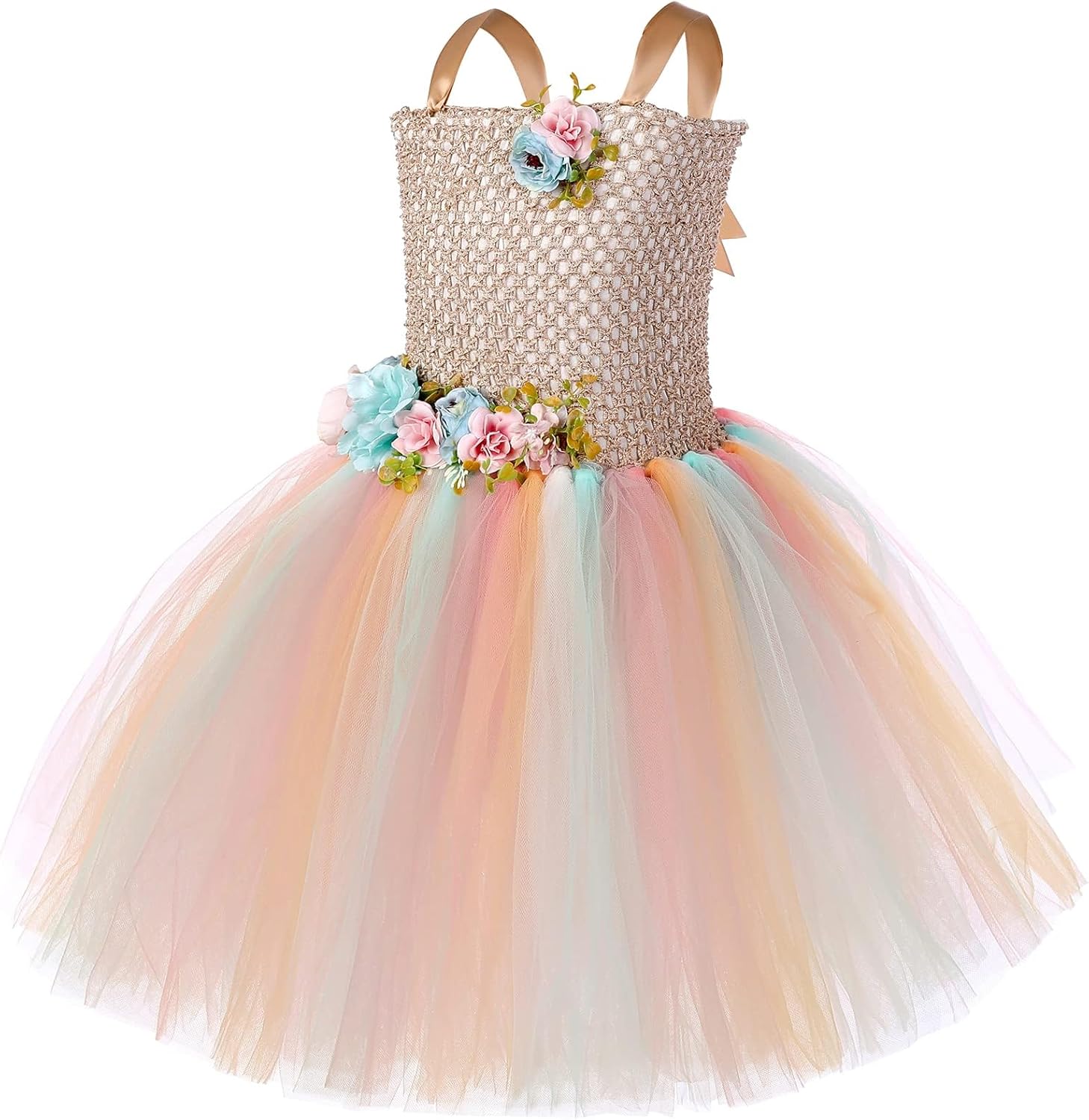 Tutu Dreams Long Train Fairy Princess Dress for Girls 1-8Y with Wings Set Birthday Party - Image 2