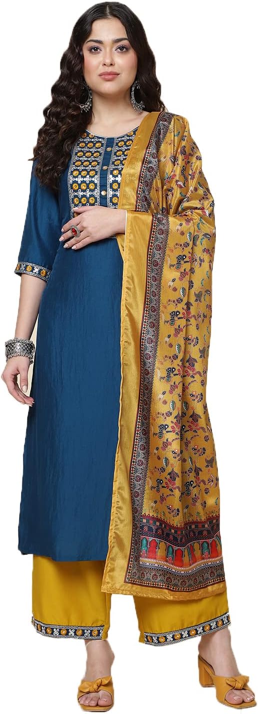 Shiv Textiles Silk Embroidered Kurta Set for Women