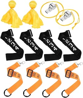 Mikinona Referee Chain Clips with Numbered Wrist Clips for Soccer