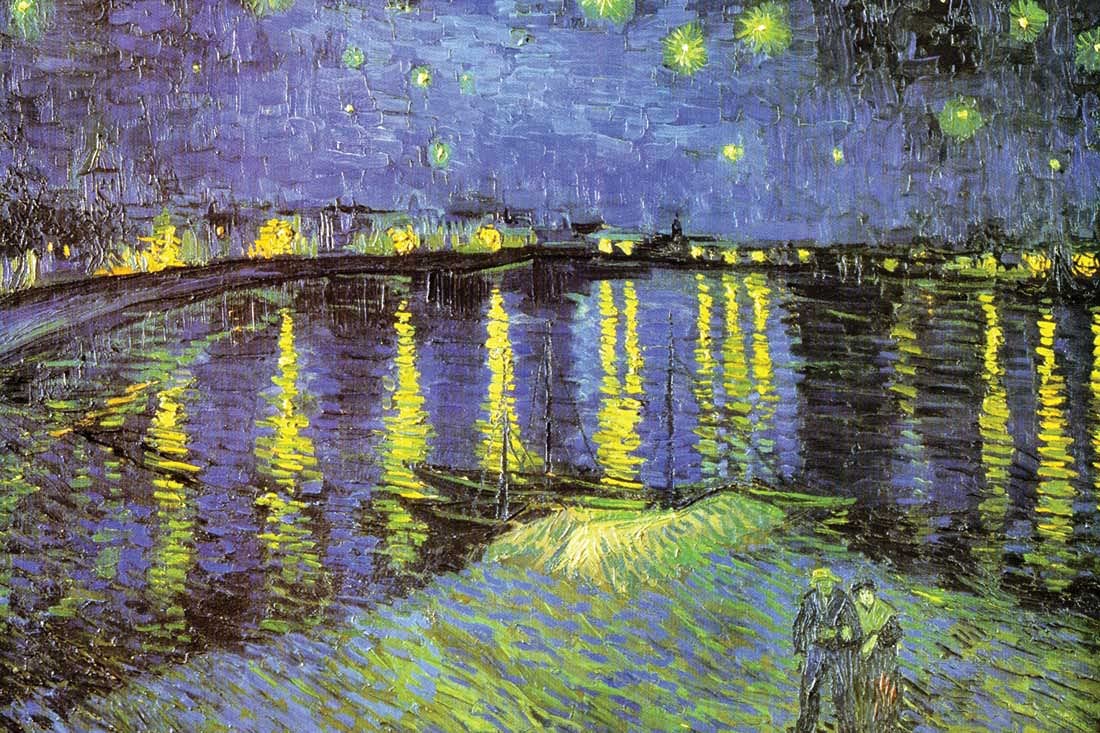 Seven Rays Starry Night Over the Rhone by Vincent van Gogh (Small) Poster