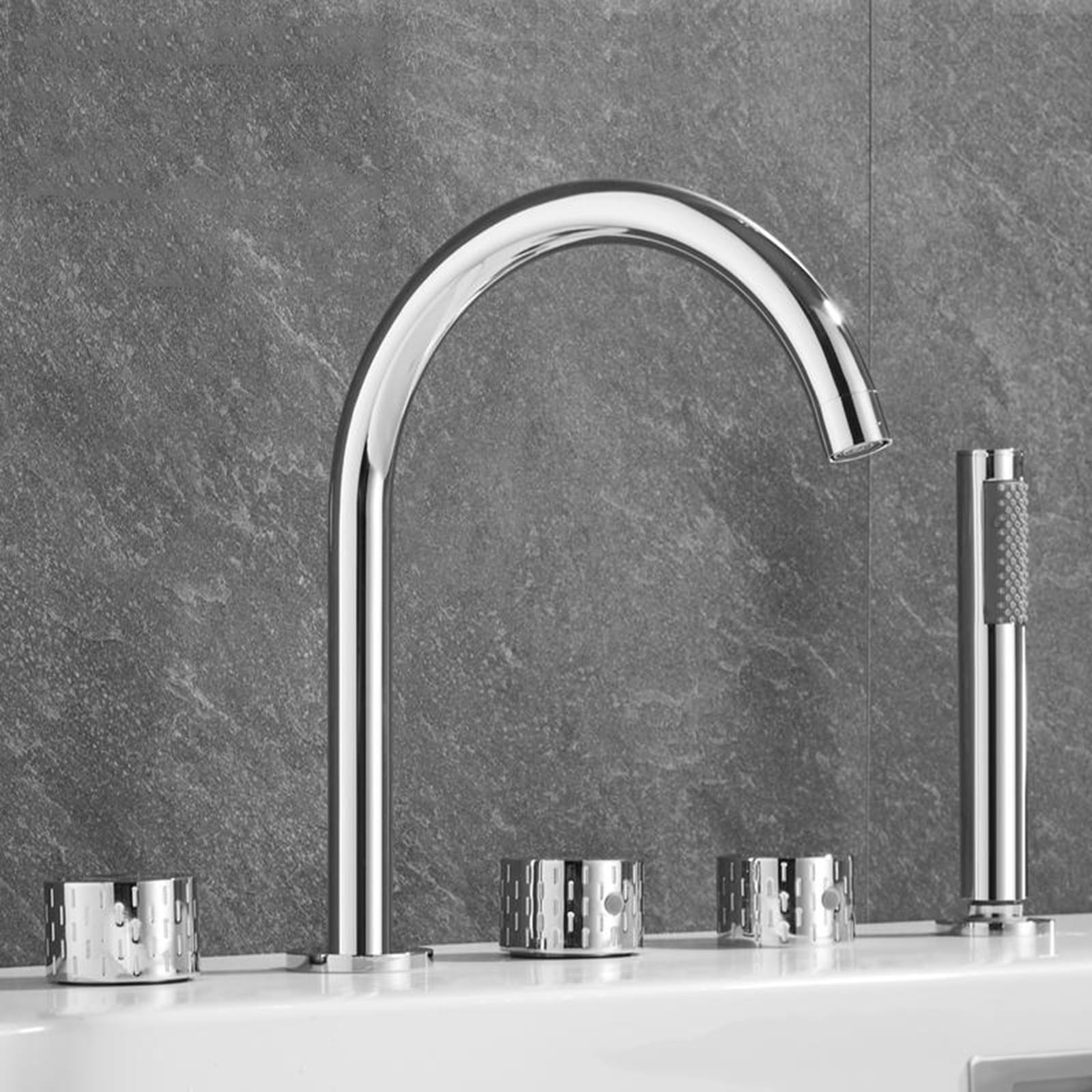 Mitigeur de baignoire en laiton massif gris de haute qualité