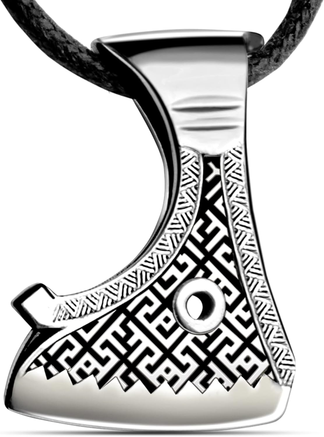 Viking Axe of Perun Necklace 925 Sterling Silver - Thors Hammer Mjolnir Pendant - Celtic Pagan Norse Nordic Scandinavian Jewelry for Men - Handmade