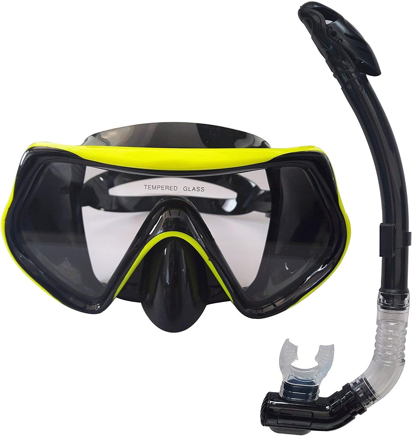 Rising Goods Mask and Snorkel Set for Adults - Anti-Fog Glass, Purge Valve, Snorkeling Splash Cap