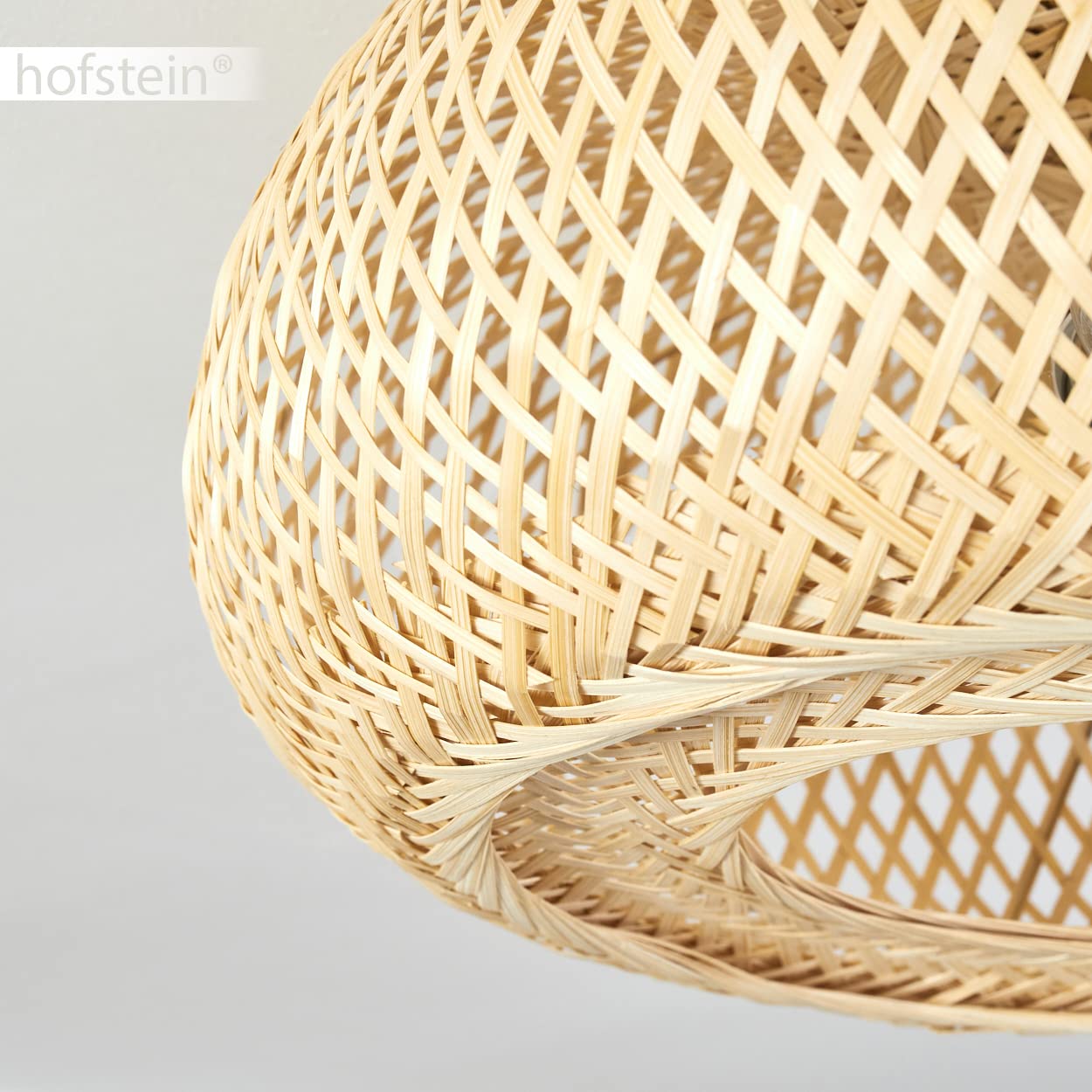 Plafoniera Bauro, lampada da soffitto moderna in metallo/bambù in colore oro/natura, lampada dal design boho con effetto luce, ø40 cm, 1 luce, 1 x E27, senza lampadina/e