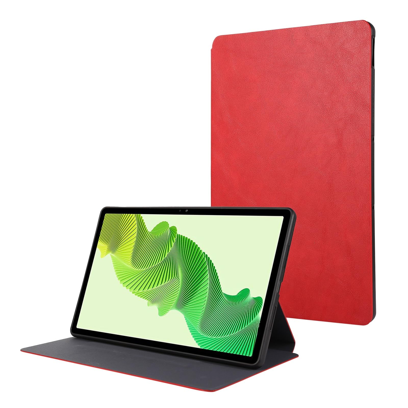 Étui cuir Realme Pad 2 11.5 avec support multi-angle rouge protection fine