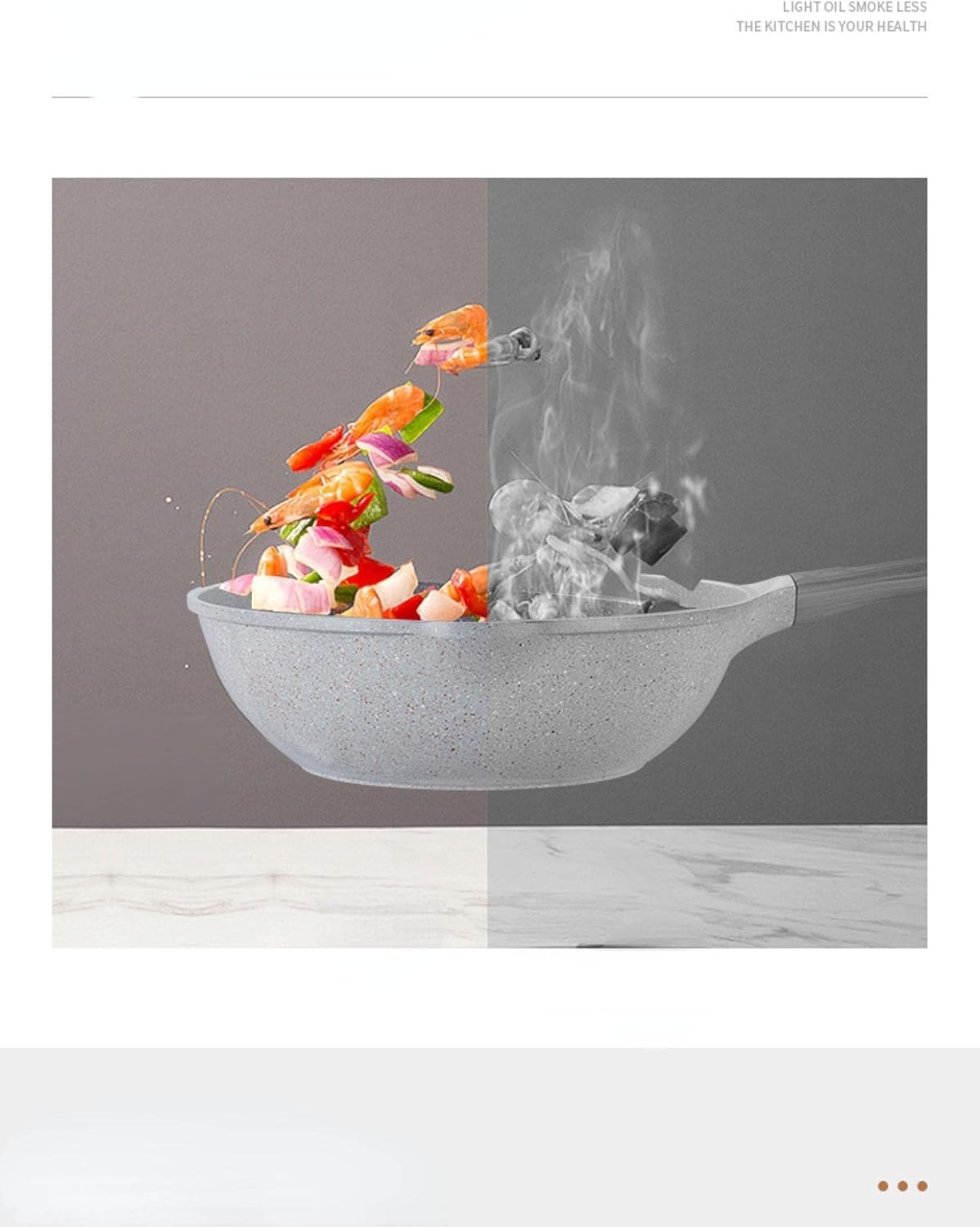 Wok Mai Fan Stone Non-Stick Pan Amphora Soup Pot Household Set Steak Frying Gift Pot Smokeless Wok Milkpot-16cm