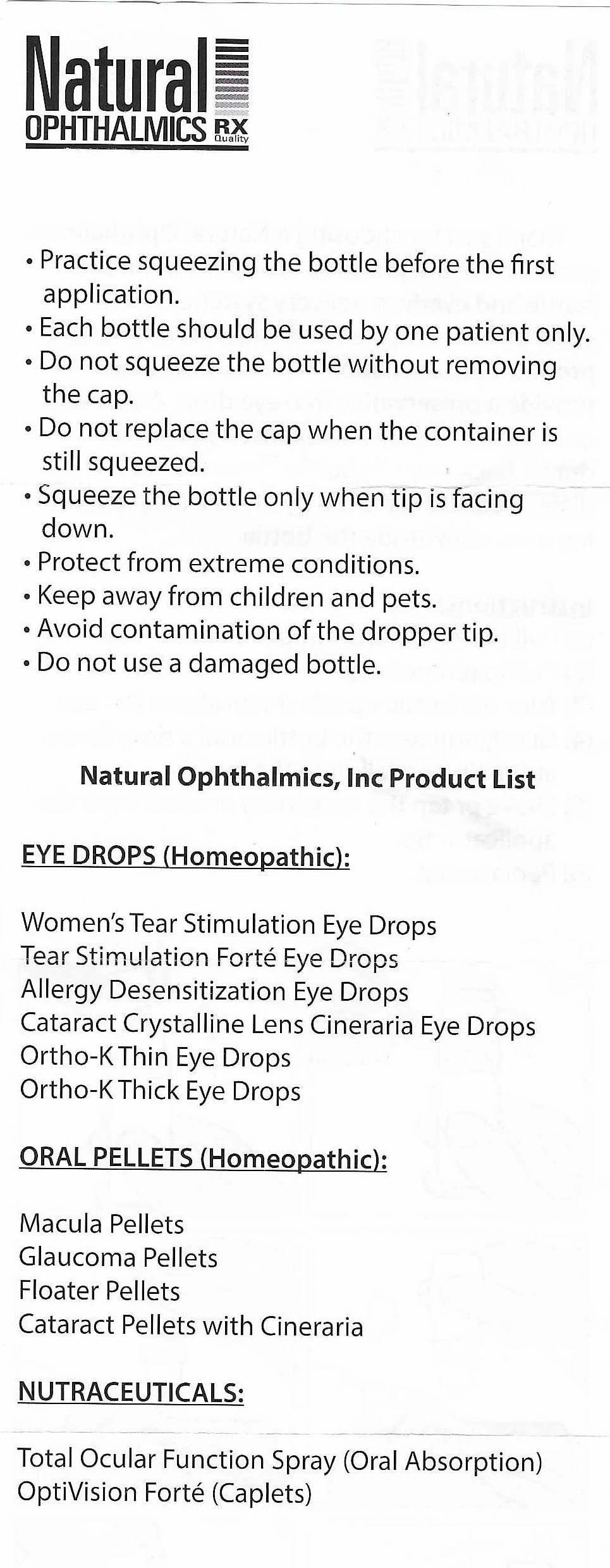 Buy Natural Ophthalmics Cataract Eye Drops with Crystalline Lens