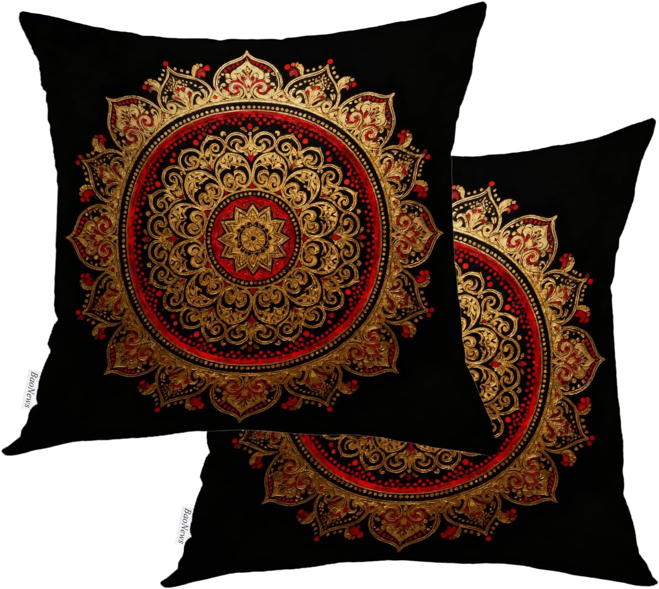 Floral Doodles Throw Pillow Covers, Beige Blooming Botanical Branch Cute Cushion Cover Digital Blended Hidden Zipperl Decorative Pillowcases for Hair Skin Square 26X26 in 2 Pcs