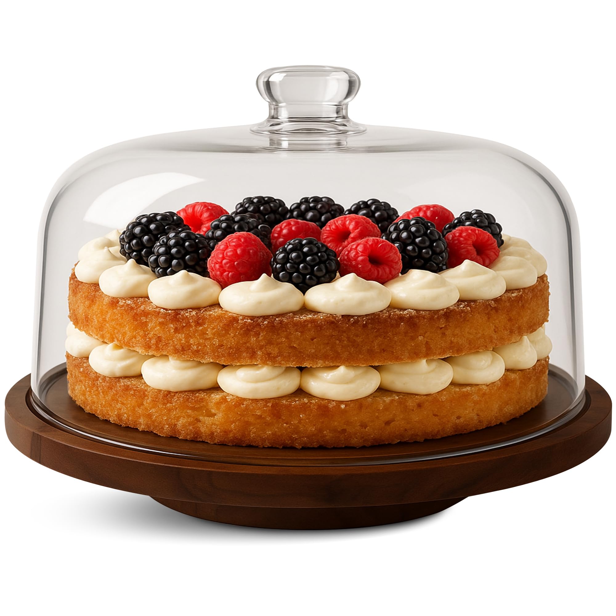 HEFTMAN Rotating Cake Stand with Dome Lid