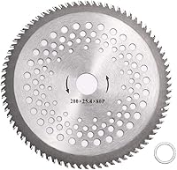Vista 3 de Cuchilla de punta de carburo 80T de 8 pulgadas con adaptador de arandela, cortador de cepillo, cortador de malezas