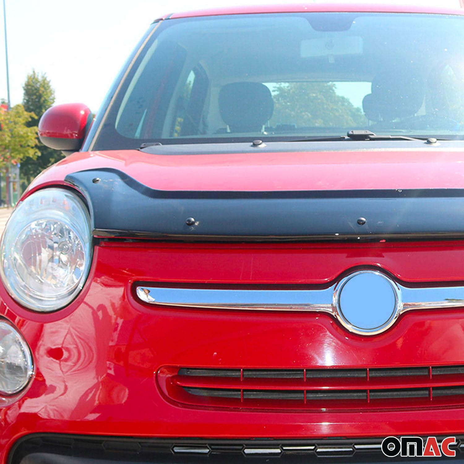OMAC Cofano Deflektor Steinschlagschutz compatibile con FIAT 500L 2013-2024 Plastica 1 Pz
