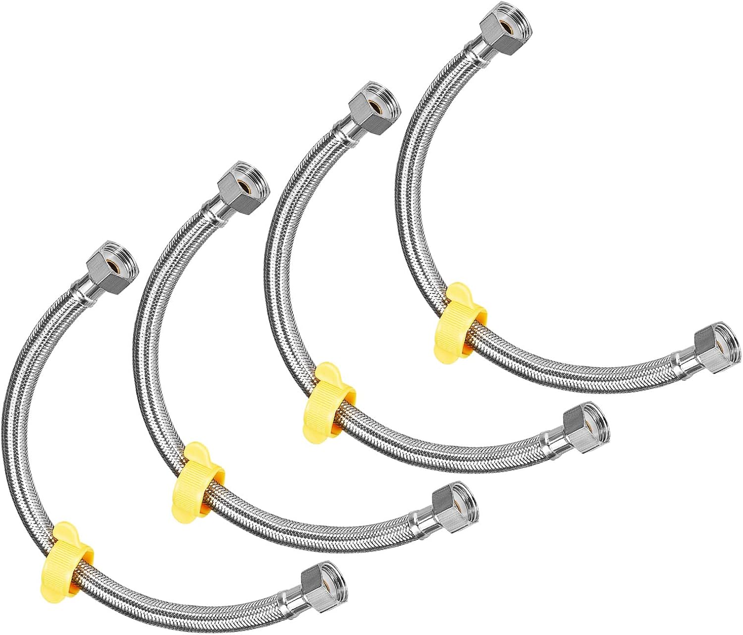 METALLIXITY Faucet Supply Line Connector (400mm/16") 4Pcs, 304