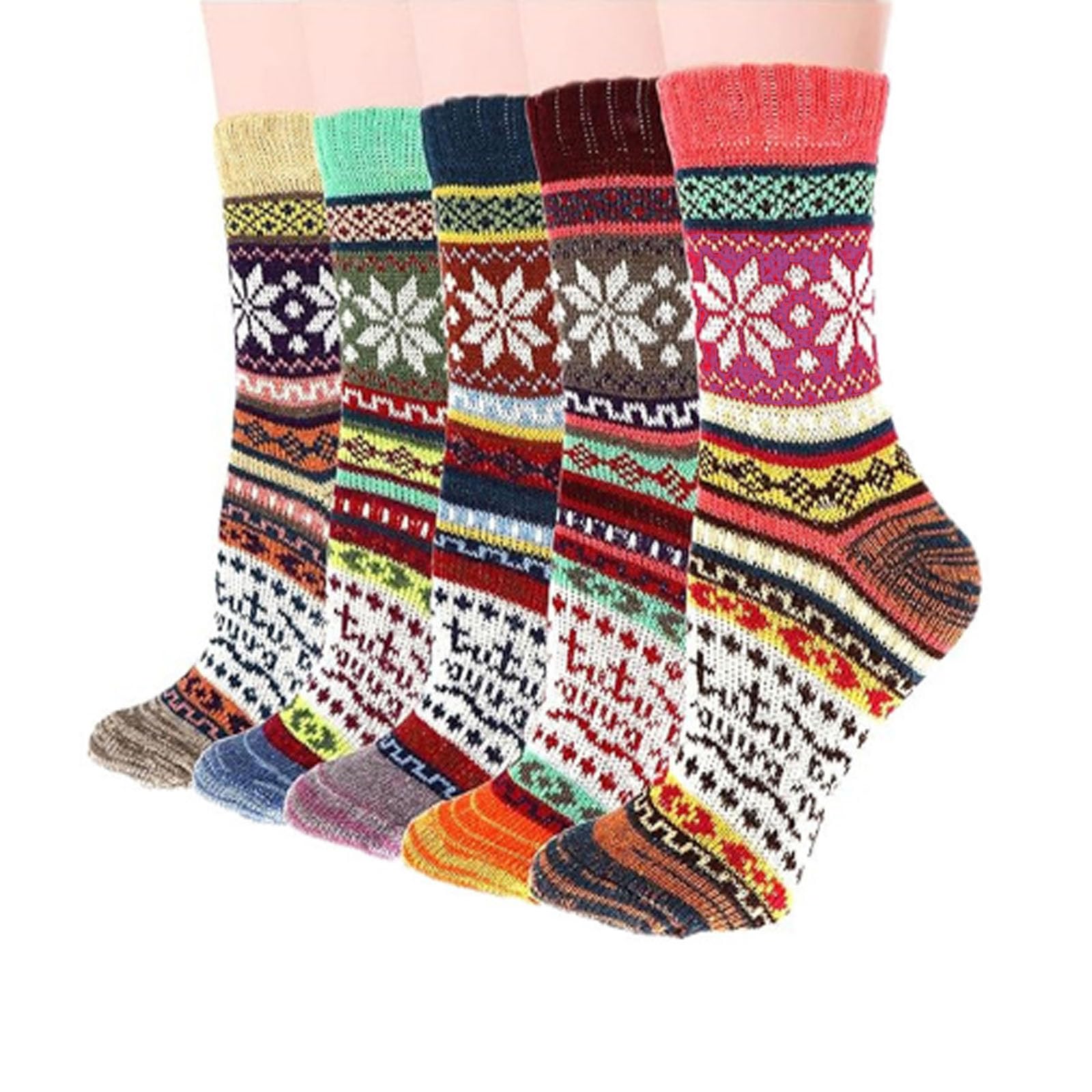 Lisacool 5 Paia Calzini Donna In Lana – Invernali, Spessi, Termici, Morbidi, Taglia 38-42, Regalo Natale - 3