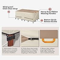 Vista 4 de Porch Shield Funda para muebles de patio, funda rectangular de 108 x 70 pulgadas con funda para silla de exterior, 34 pulgadas de ancho x 37