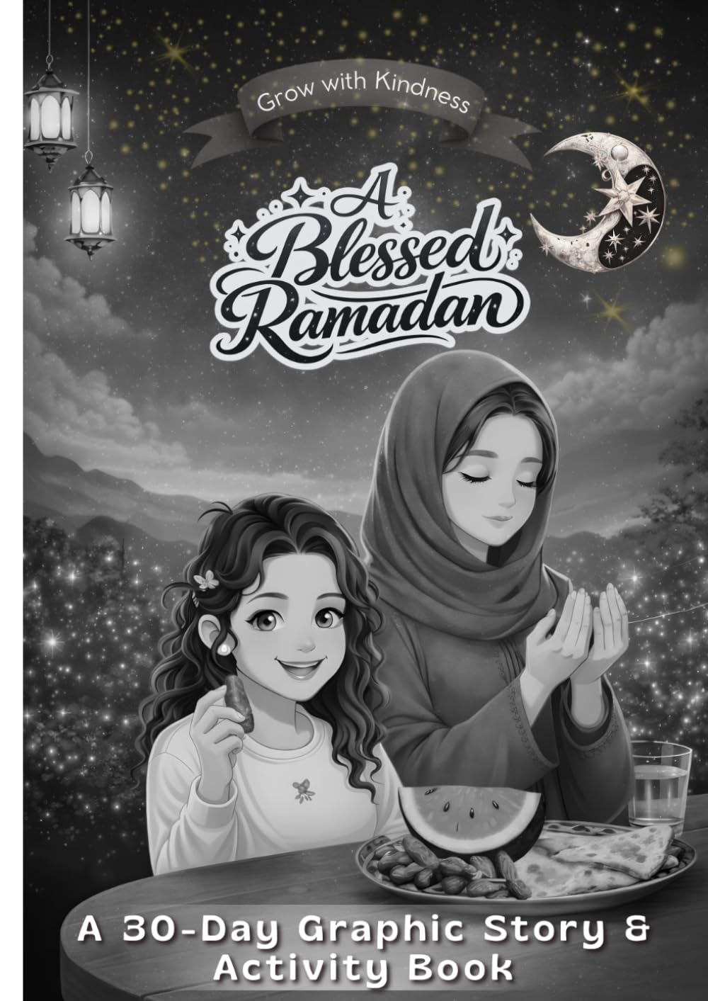 A Blessed Ramadan – Essential Edition: Graphic Journey for Kids | Black & White Edition