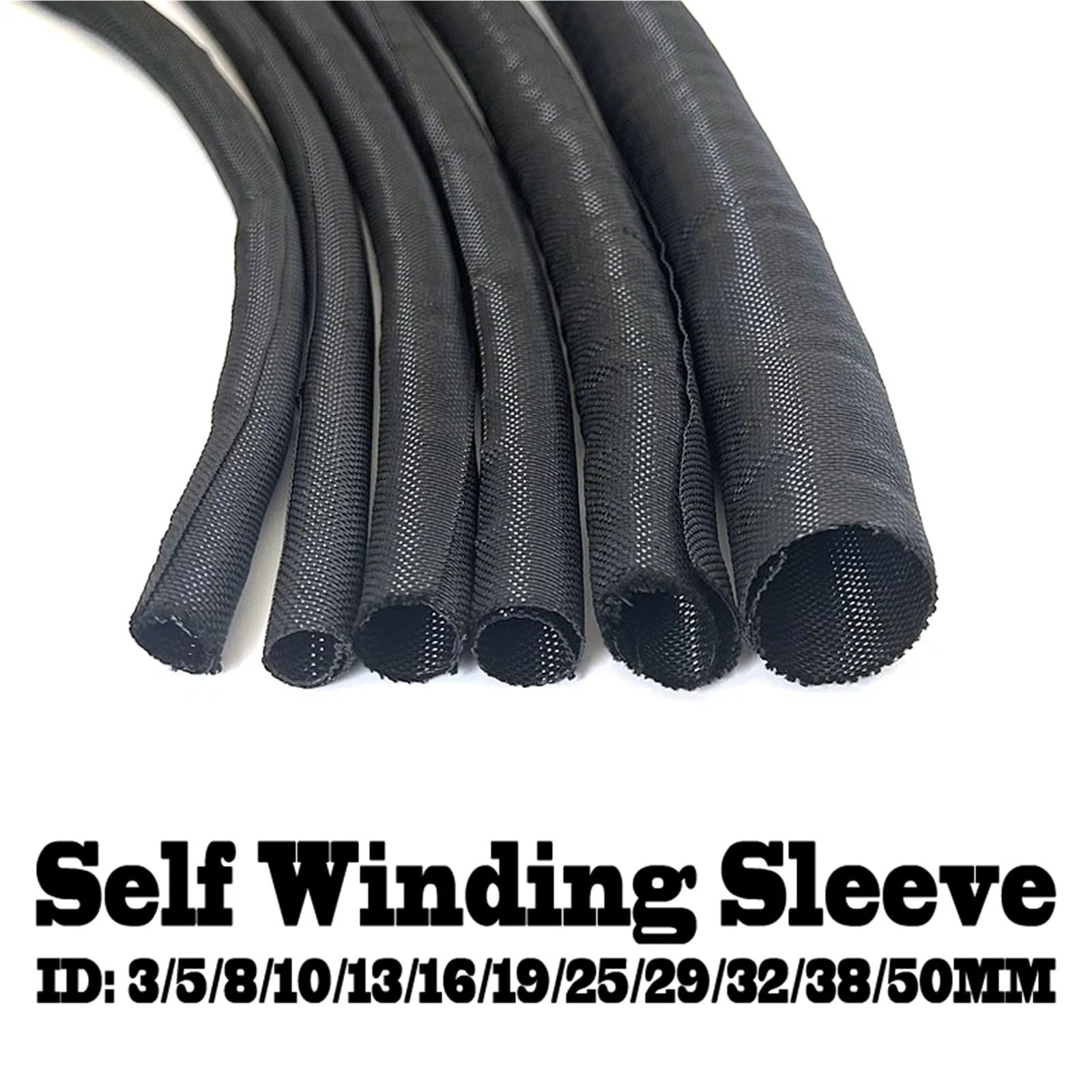 Raccogli Cavi Flessibile Guaina for Cavi autochiudente in Pet Intrecciato Sovrapposizioni Flessibile Tubo Diviso Avvolgimento del Filo Protezione(25mm,10M)